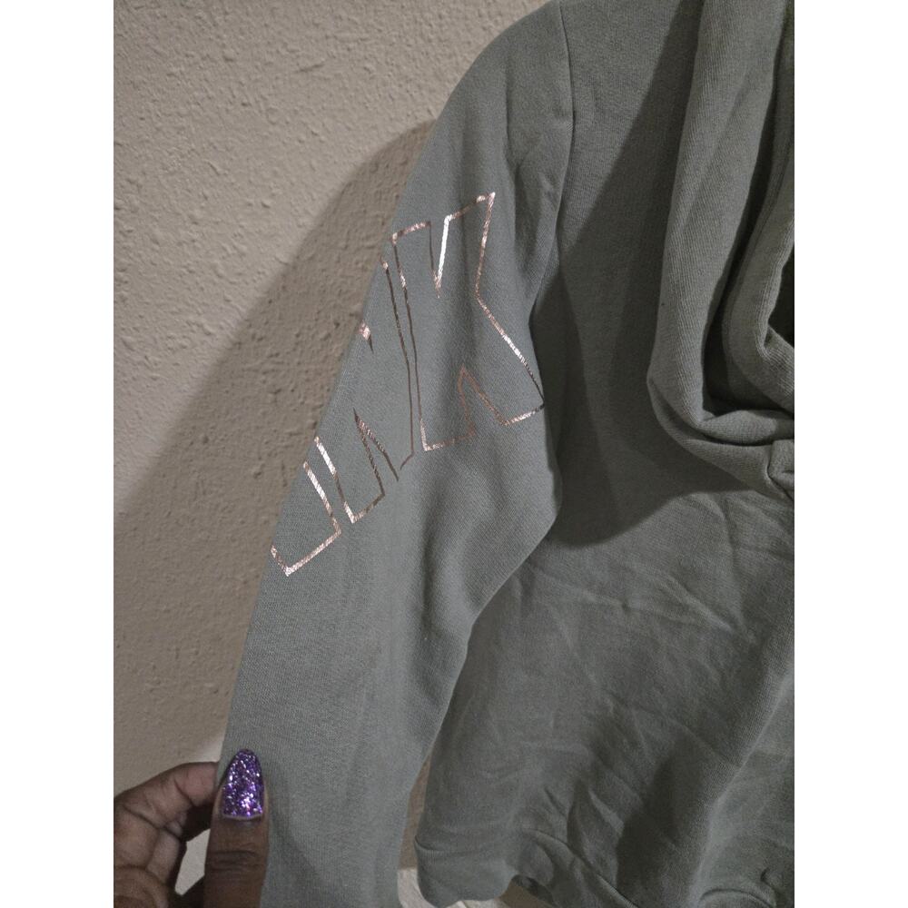 Victoria's Secret Hoodie with Rose Gold Sequins, Green, Size XS - Picture 6 of 7